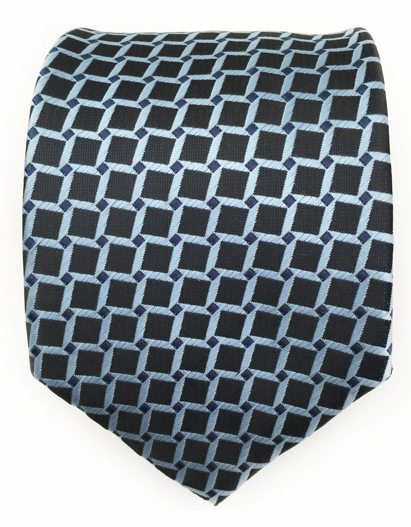 Black & Light Blue Geometric Tie