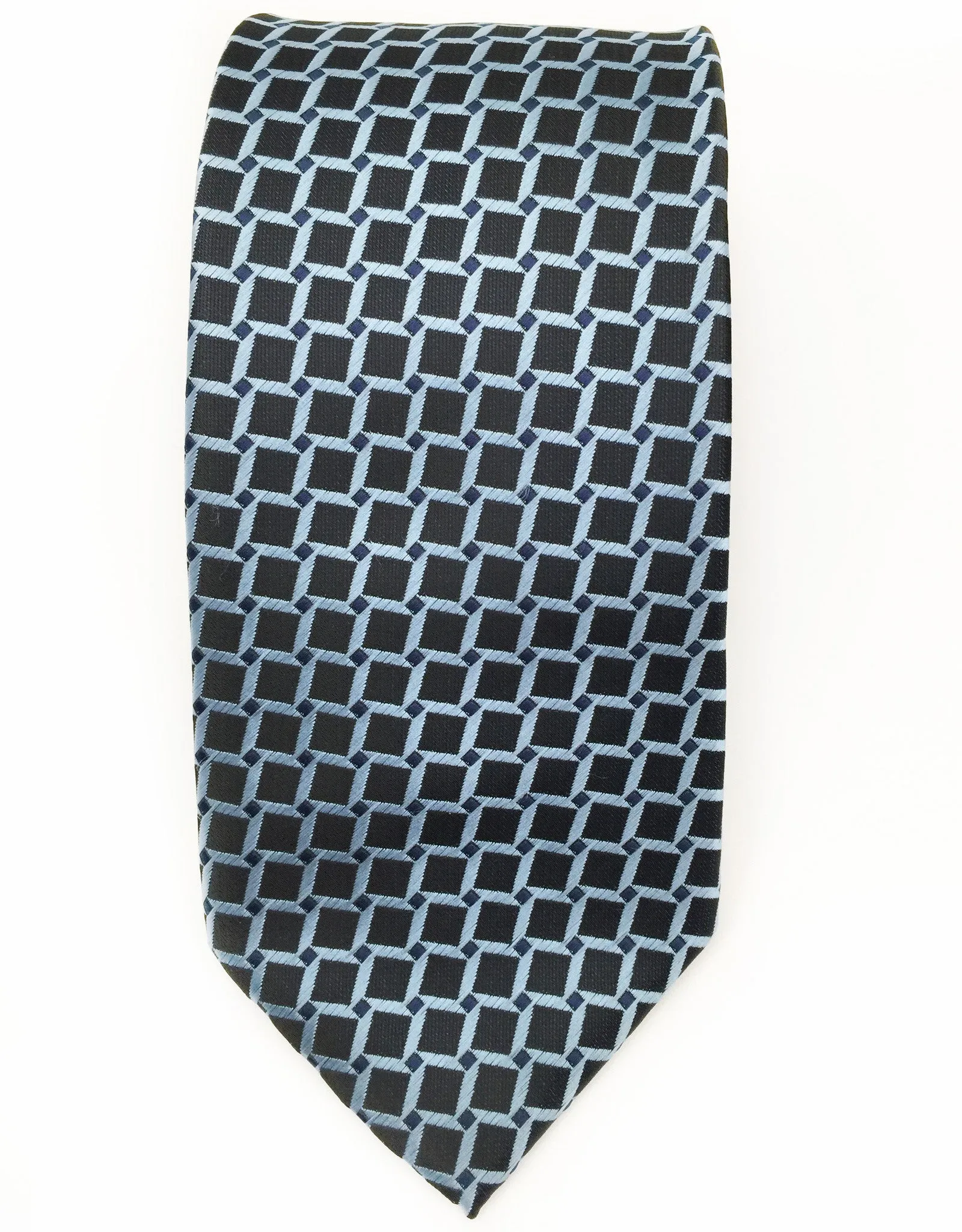 Black & Light Blue Geometric Tie