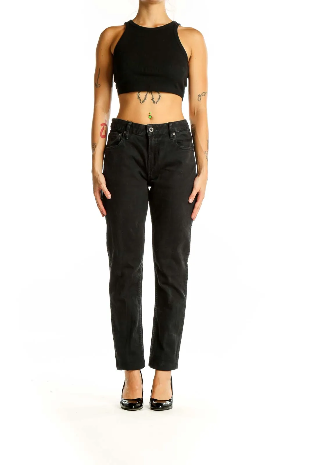 Black Classic Straight Leg Jeans