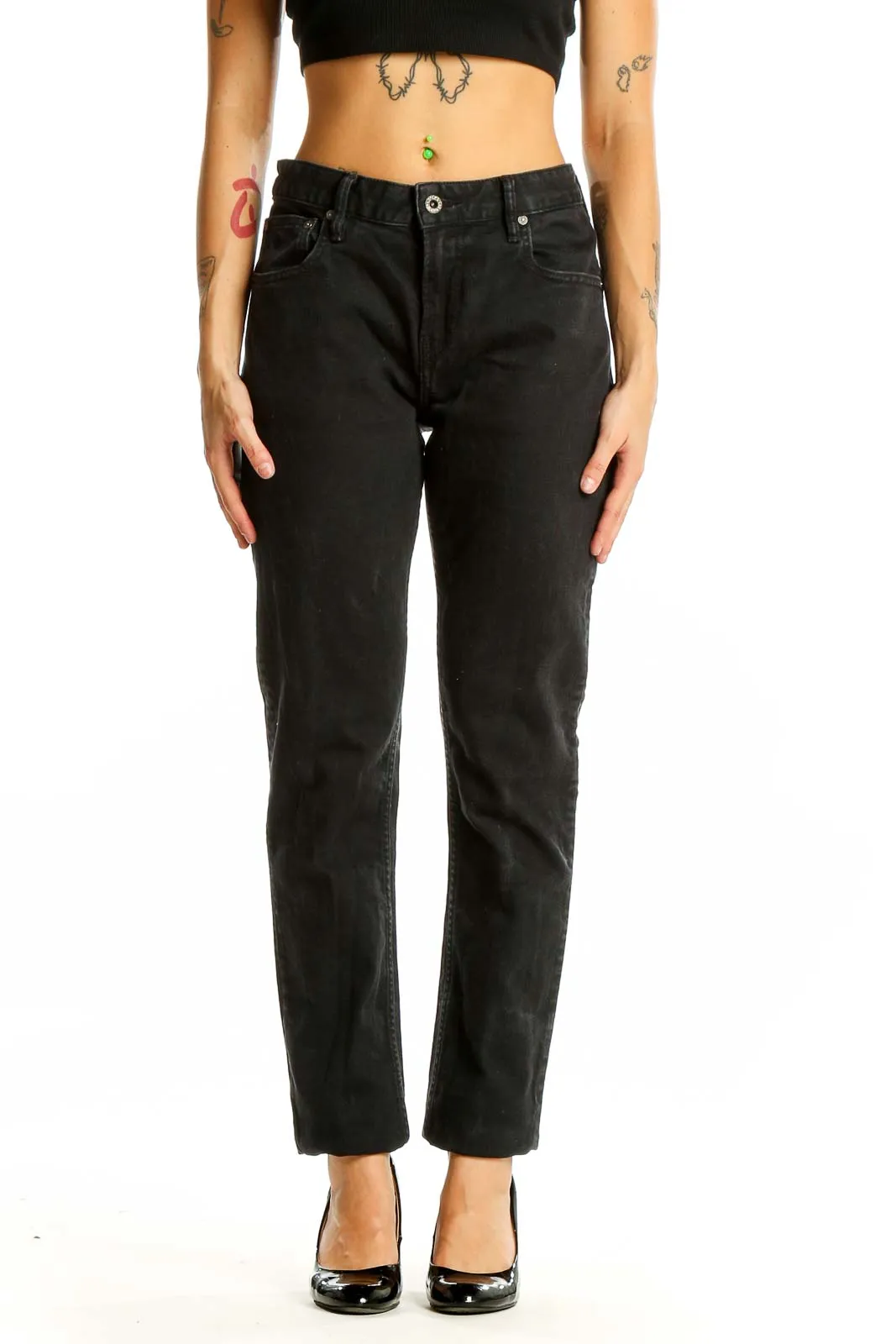 Black Classic Straight Leg Jeans