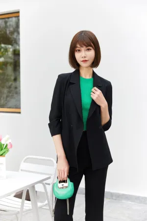 Black Slim-fit Blazer Suit Women