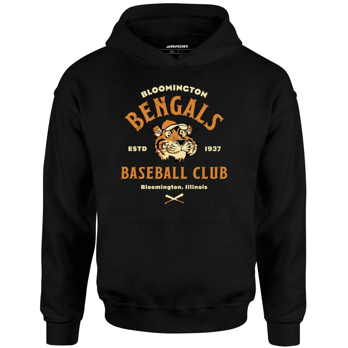 Bloomington Bengals - Illinois - Vintage Defunct Baseball Teams - Unisex Hoodie