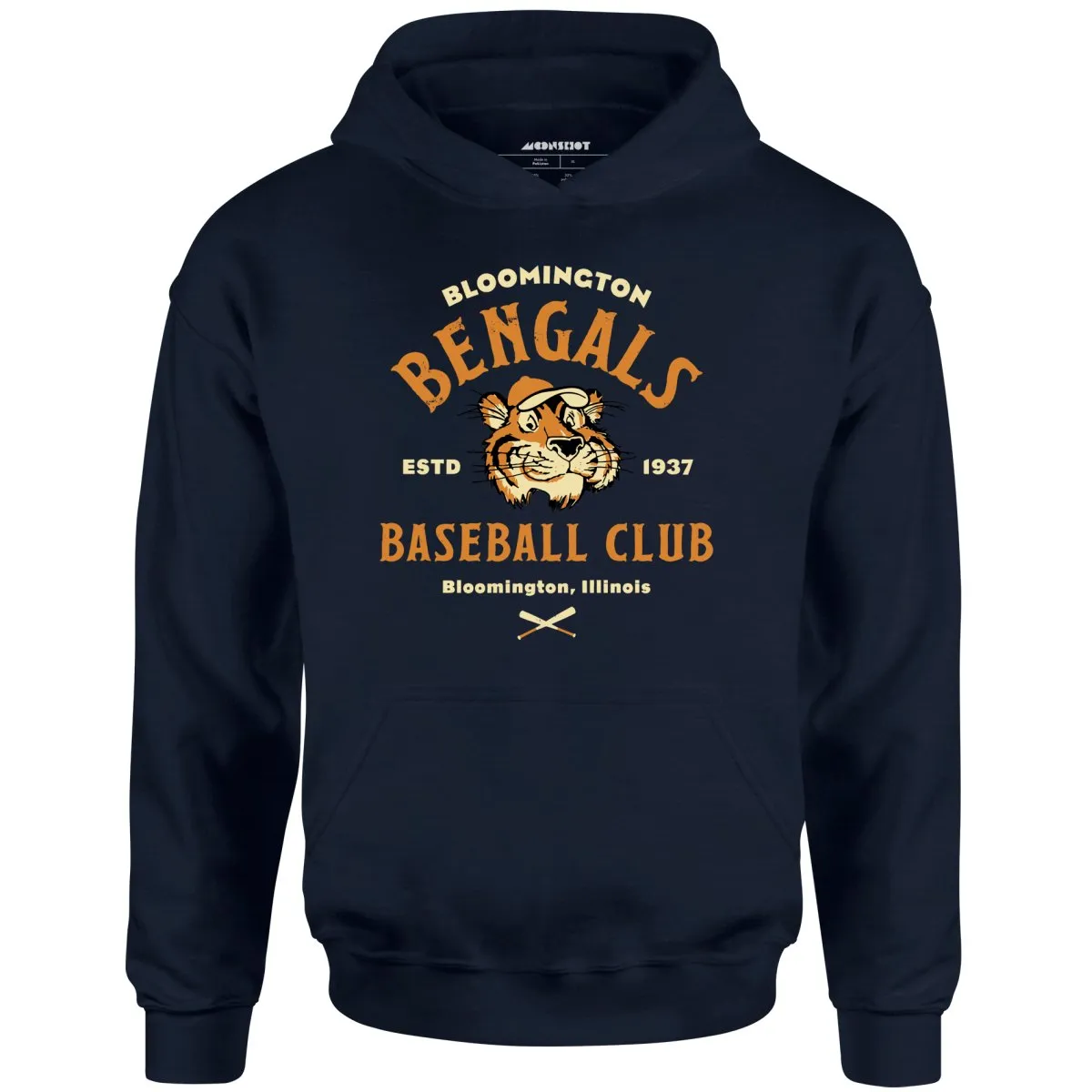 Bloomington Bengals - Illinois - Vintage Defunct Baseball Teams - Unisex Hoodie