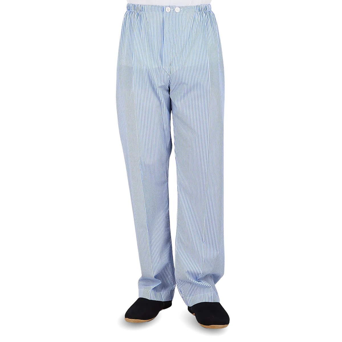 Blue Striped Cotton Classic Fit Pyjamas