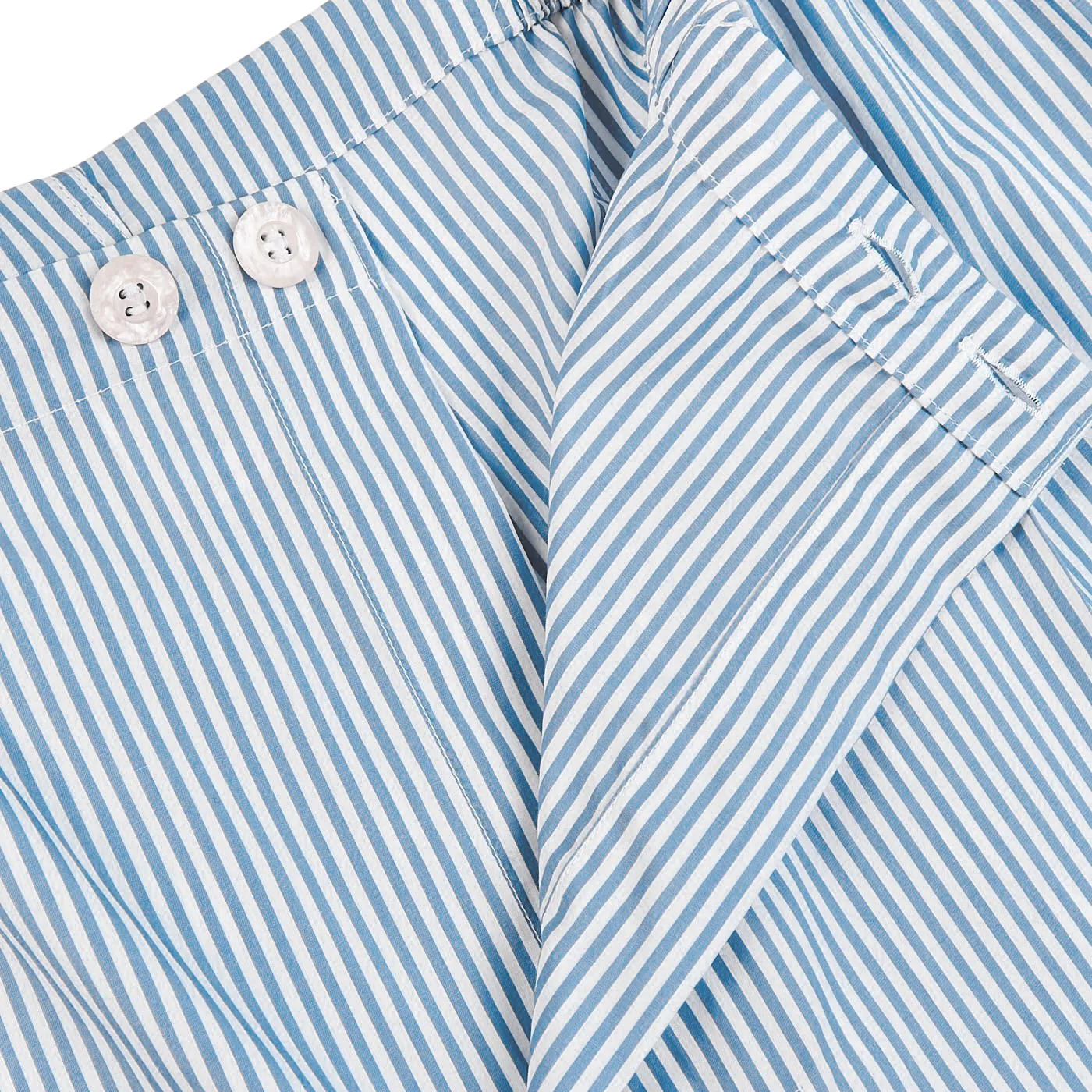 Blue Striped Cotton Classic Fit Pyjamas