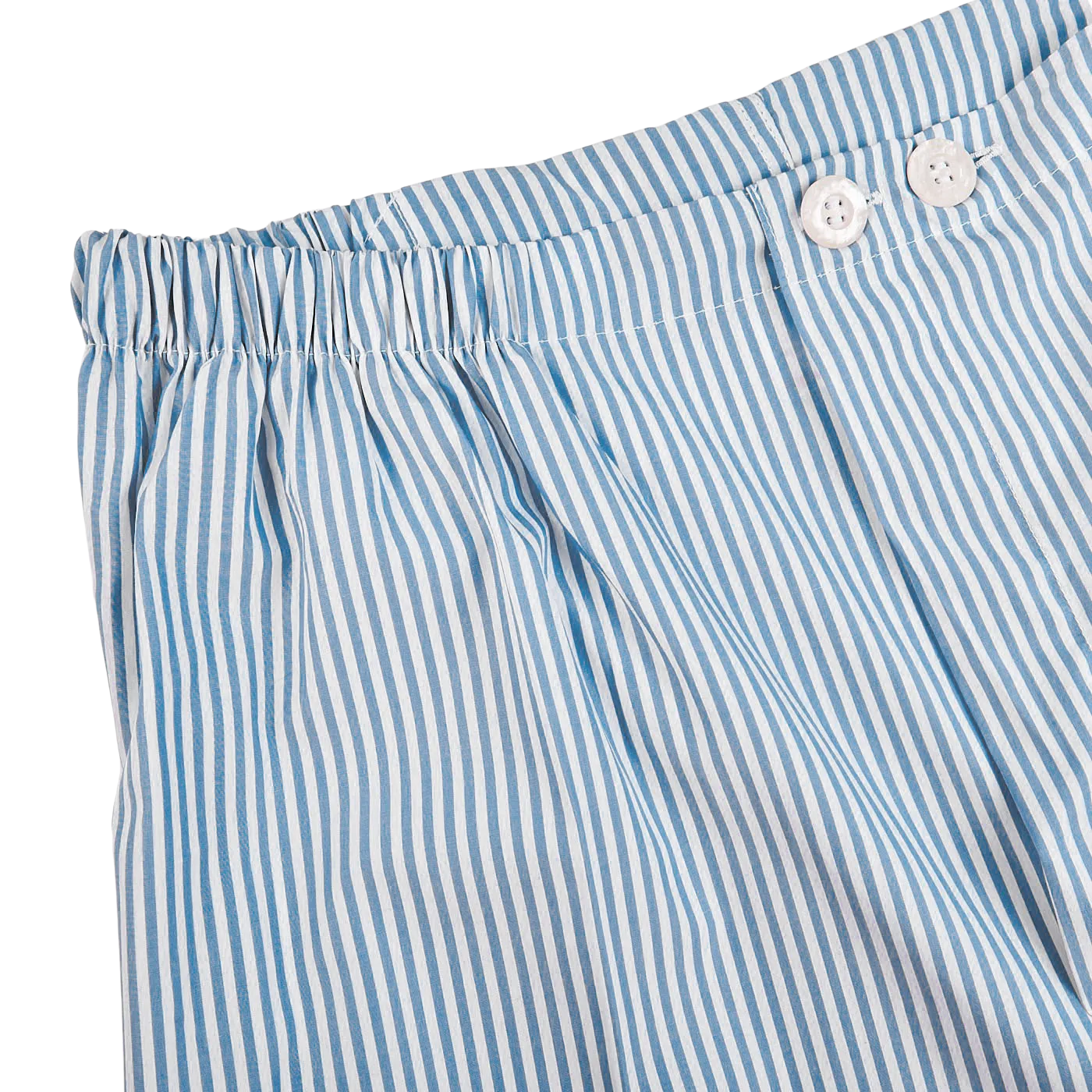 Blue Striped Cotton Classic Fit Pyjamas