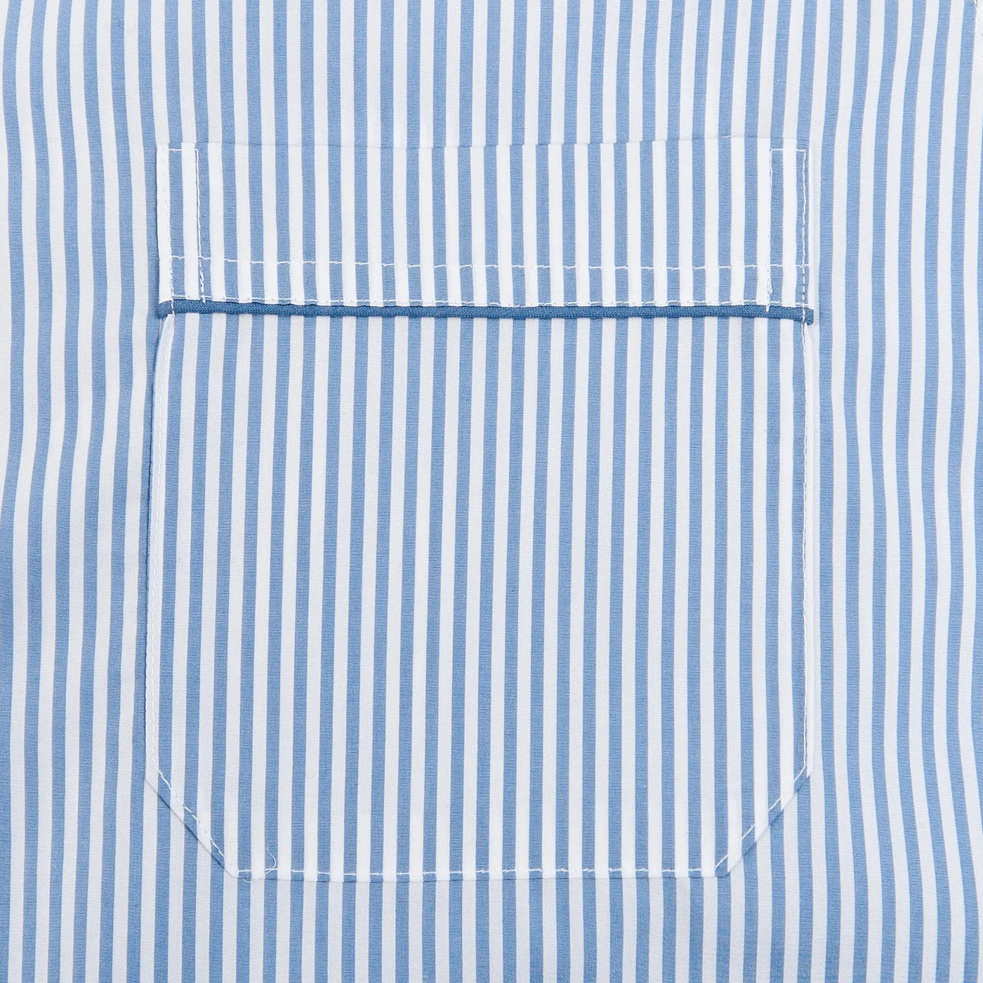 Blue Striped Cotton Classic Fit Pyjamas