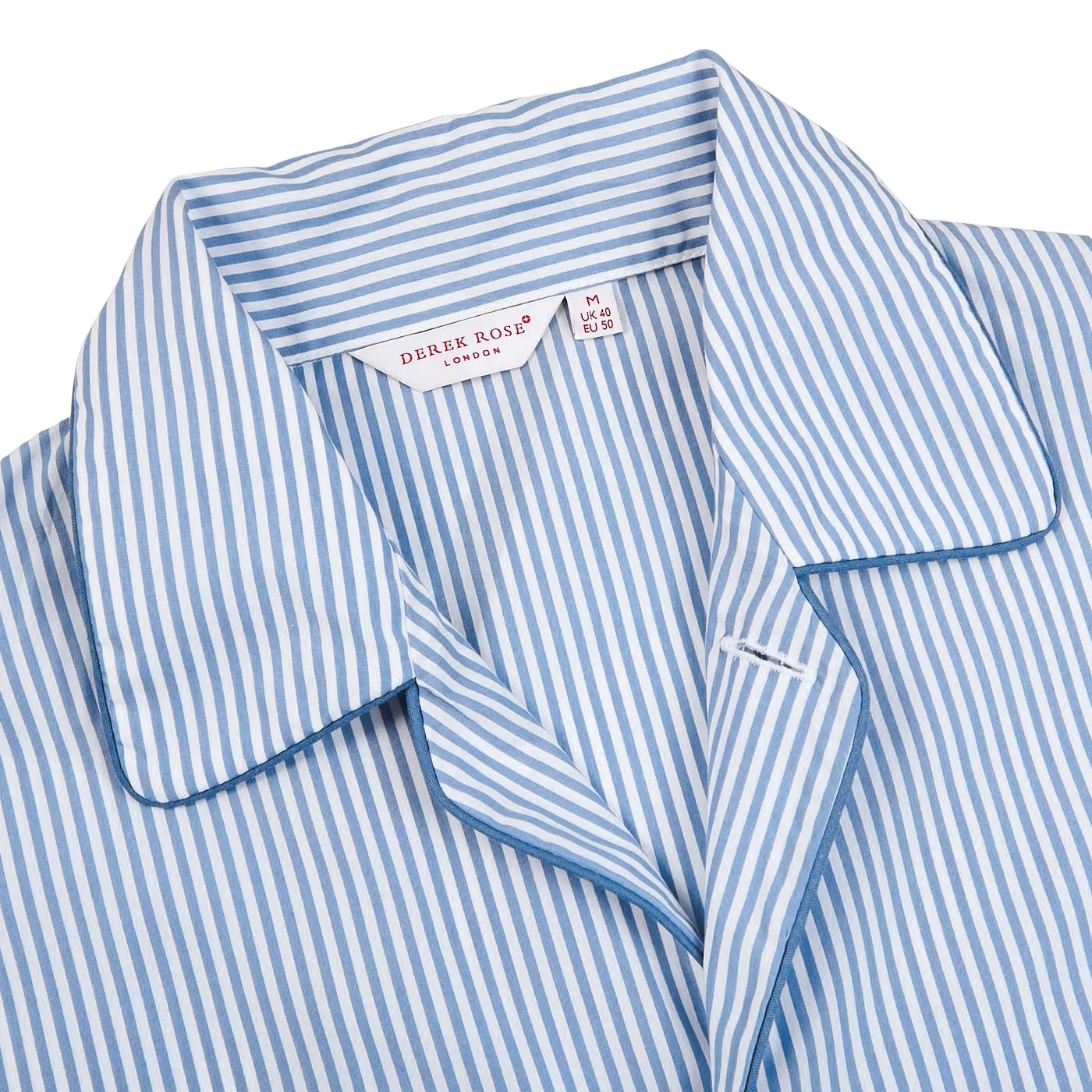 Blue Striped Cotton Classic Fit Pyjamas