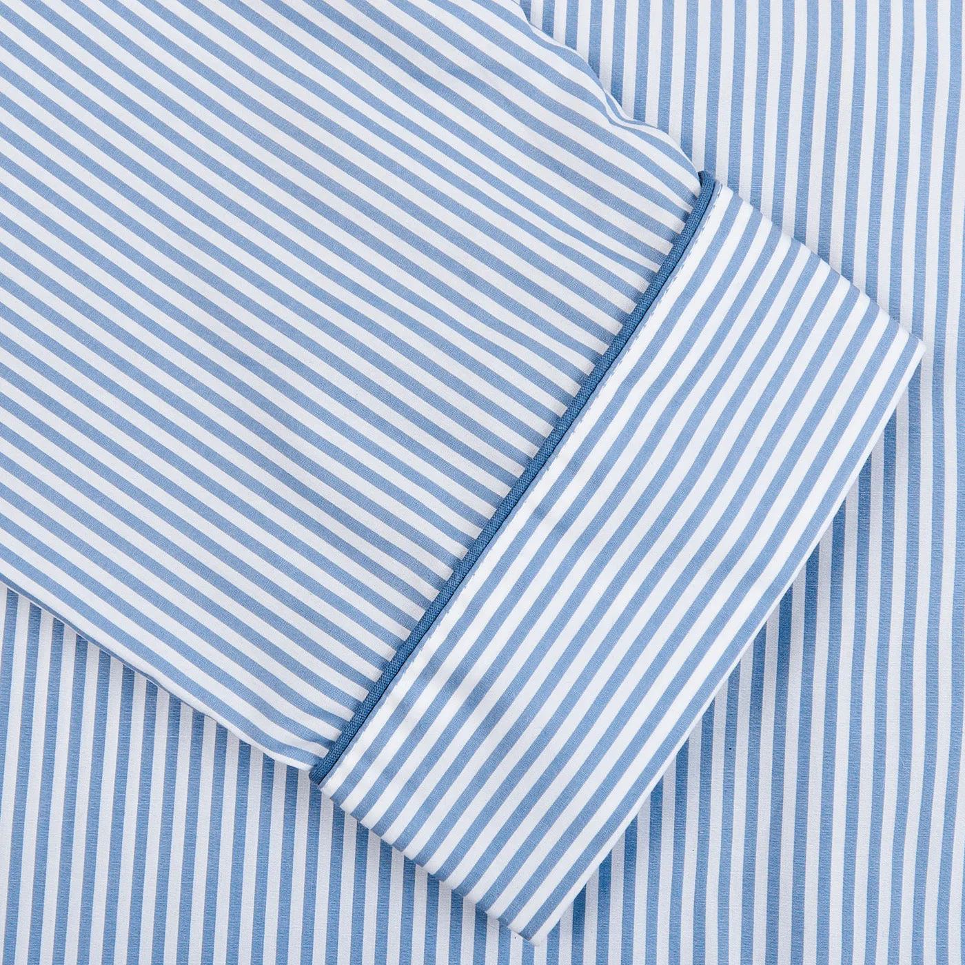 Blue Striped Cotton Classic Fit Pyjamas