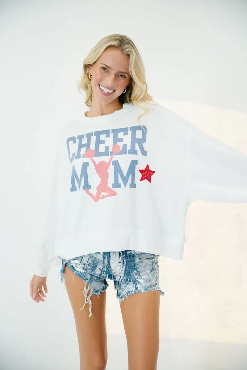 CHEER MOM WHITE PULLOVER