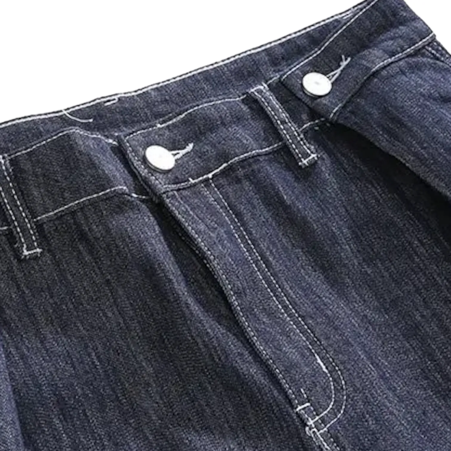 Classic dark denim pleated jean