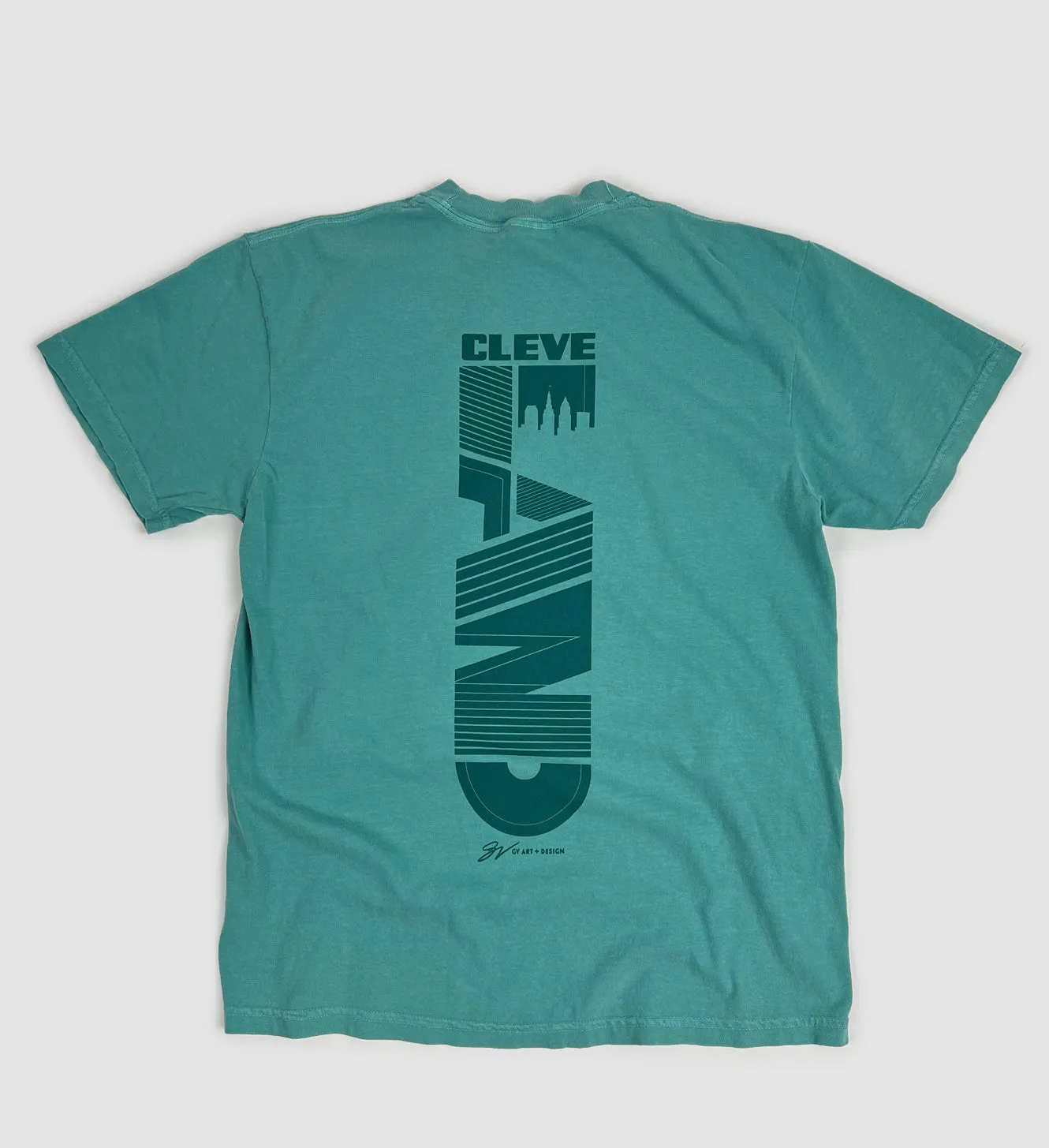 CleveLAND Type Down Seafoam T shirt