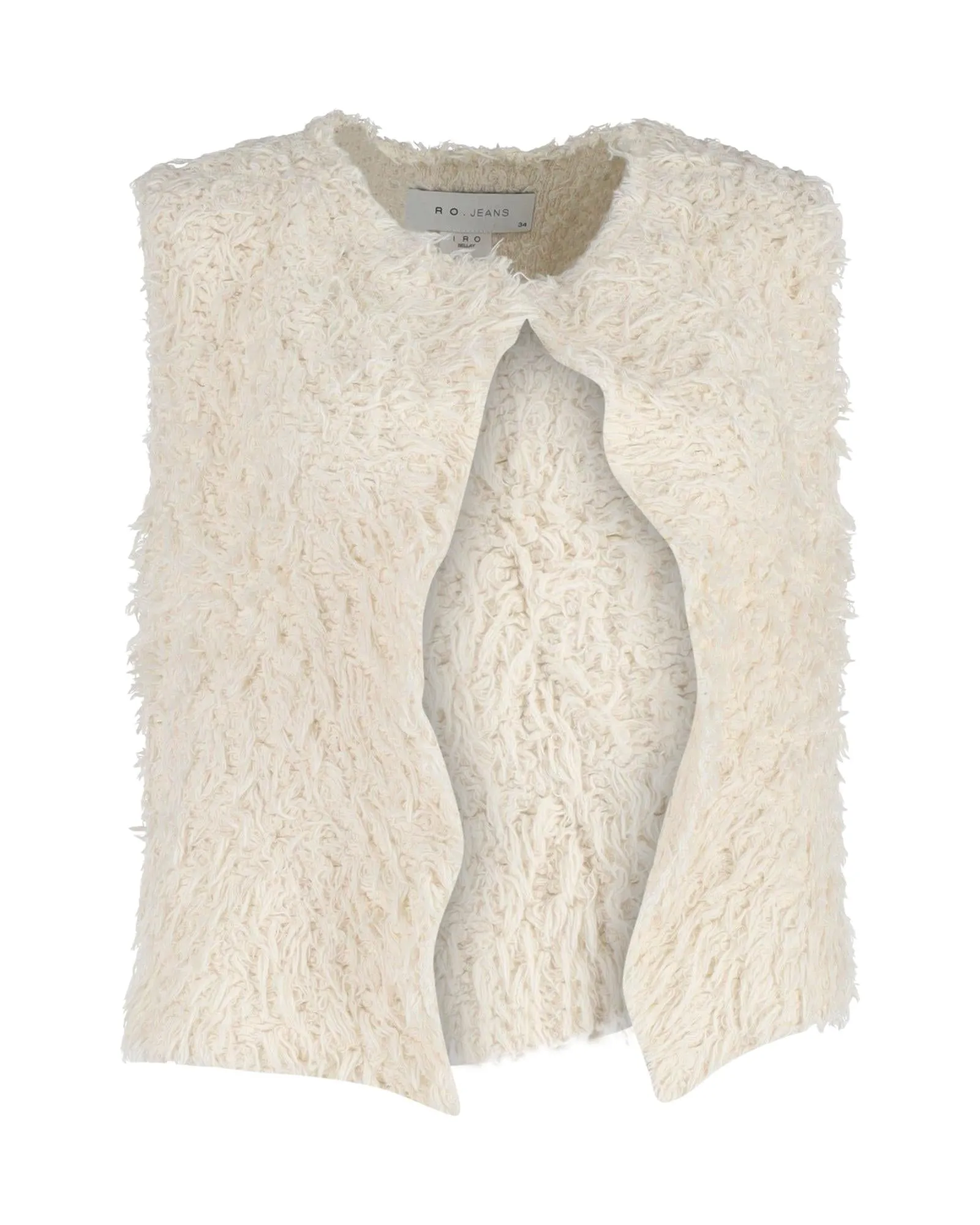 Cream Fuzzy Cotton Sleeveless Vest