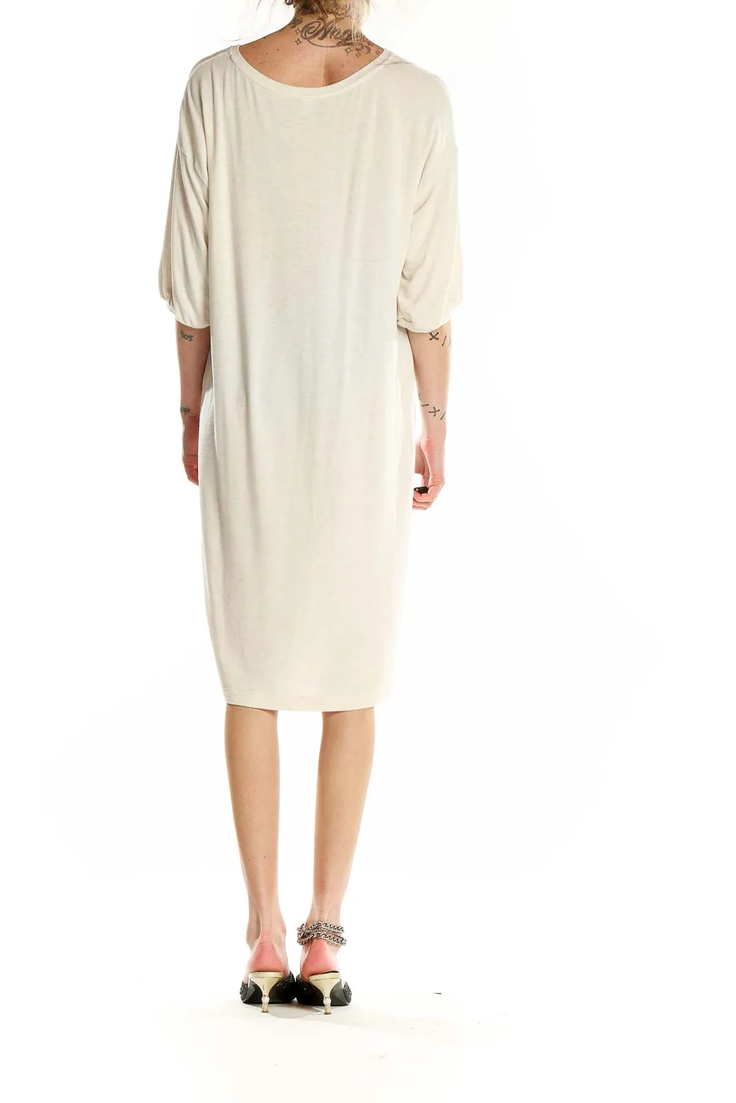 Cream Relaxed Fit T-Shirt Dress