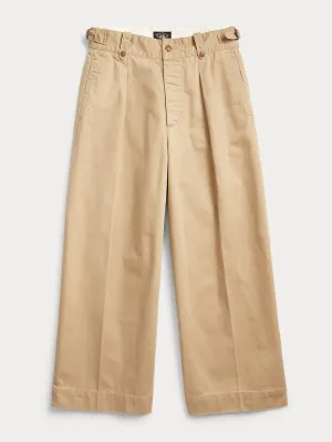 Cropped cotton wide-leg trousers