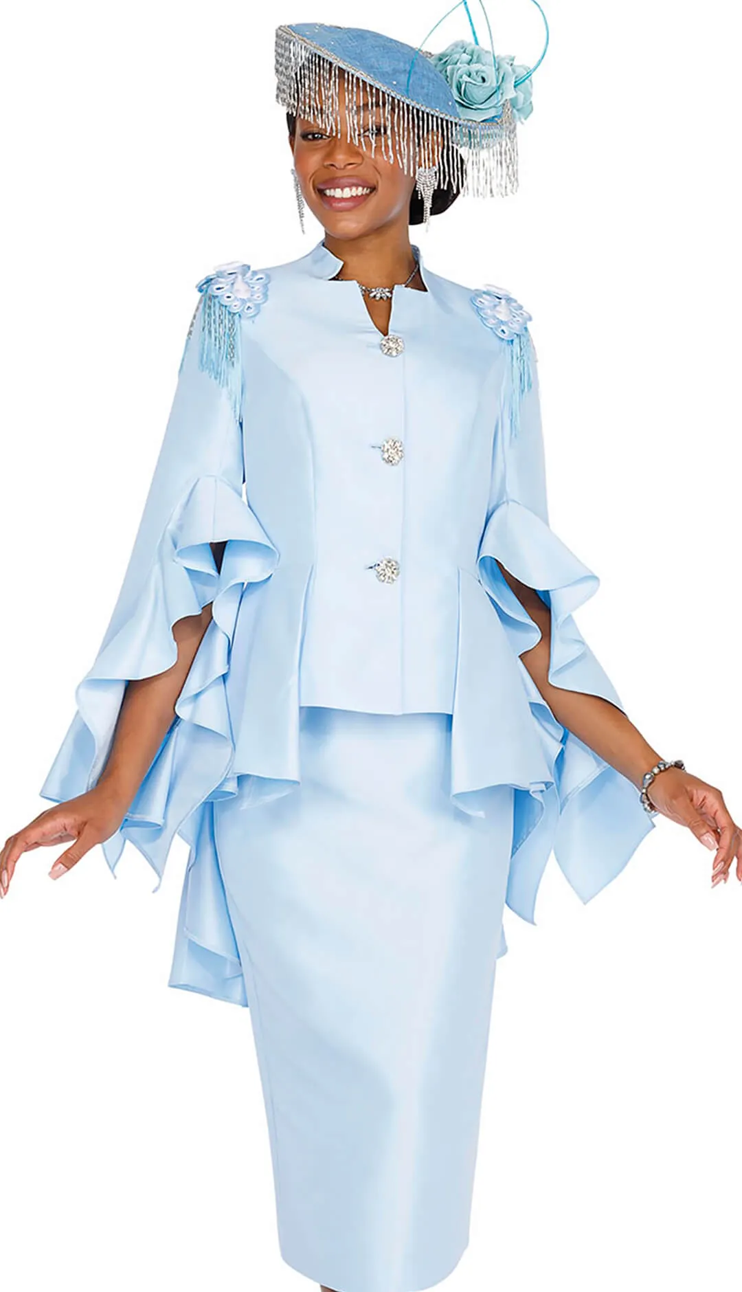 Designer Church Suit 5871-Blue