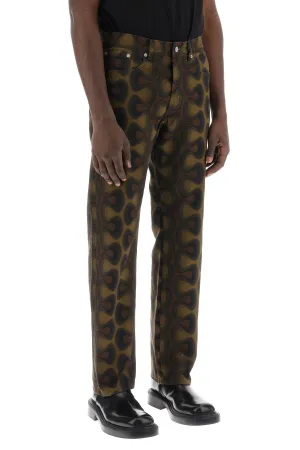 Dries van noten graphic print jeans with seven words