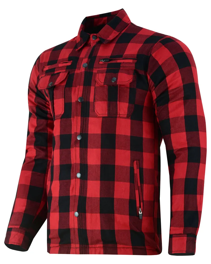 DS4671 Armored Buffalo Plaid Flannel Shirt - Red