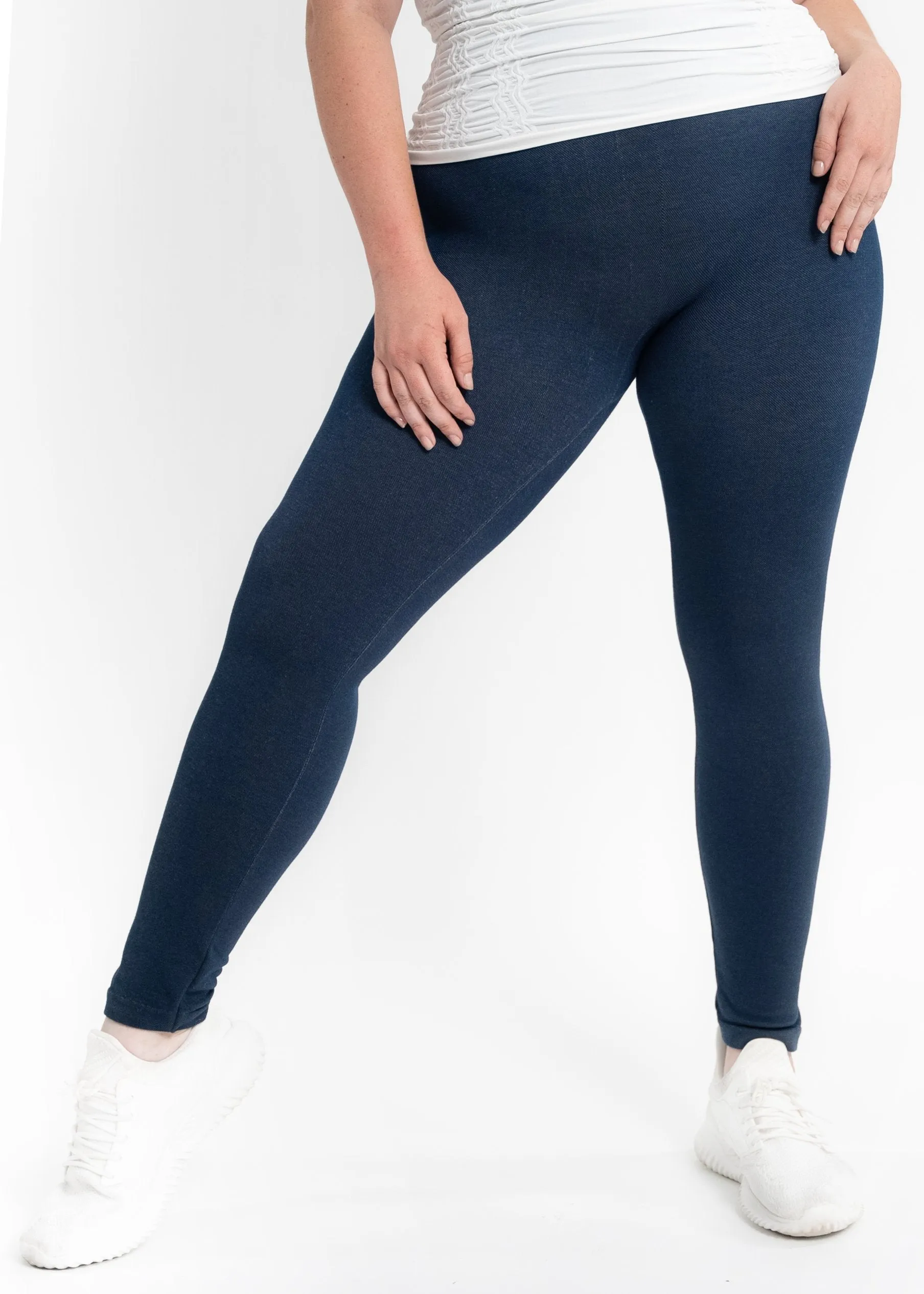 Fleece Lined Crossover Leggings - Curvy Fit