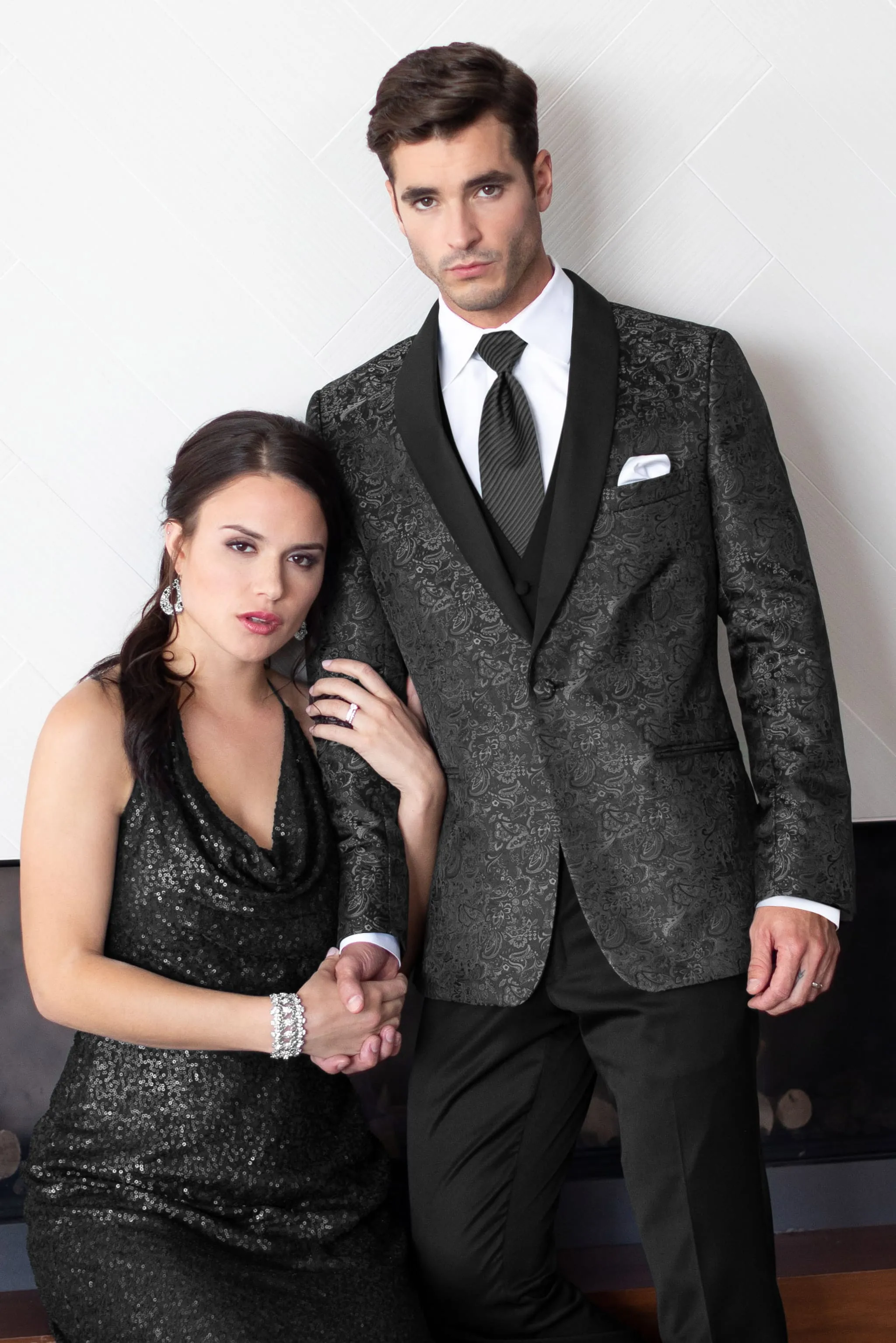 Granite Paisley Slim Fit Tuxedo Coat