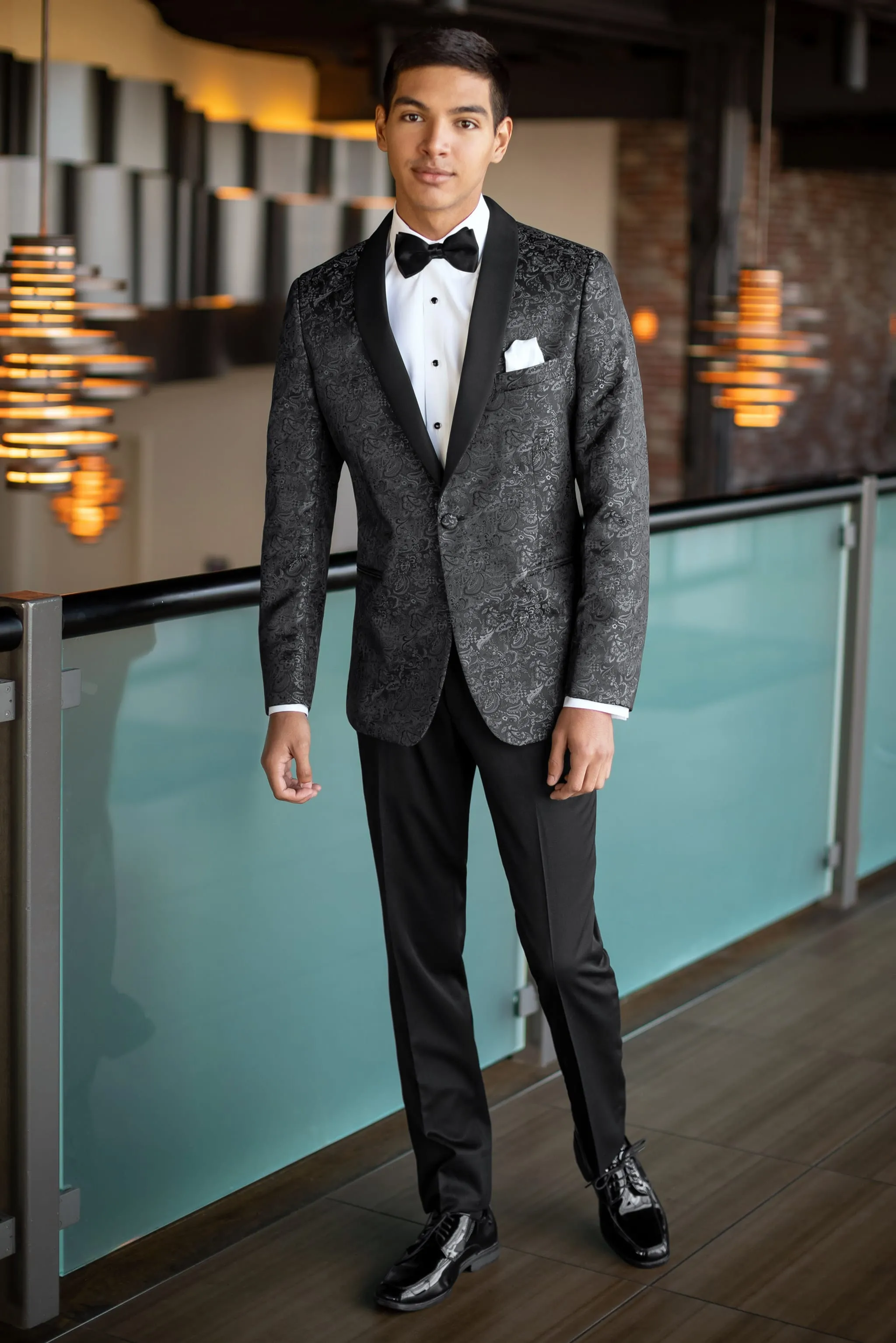 Granite Paisley Slim Fit Tuxedo Coat