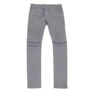 Gray Biker Jeans