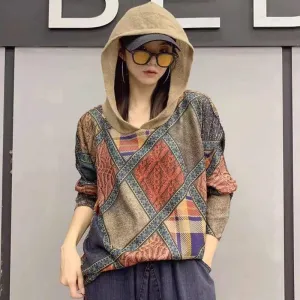 Hooded Vintage Knitted Sweater