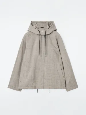 Hooded wool utility jacket