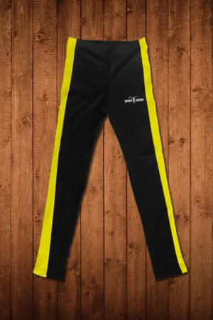 HUGGA COMPRESSION LEGGINGS - BLACK & YELLOW