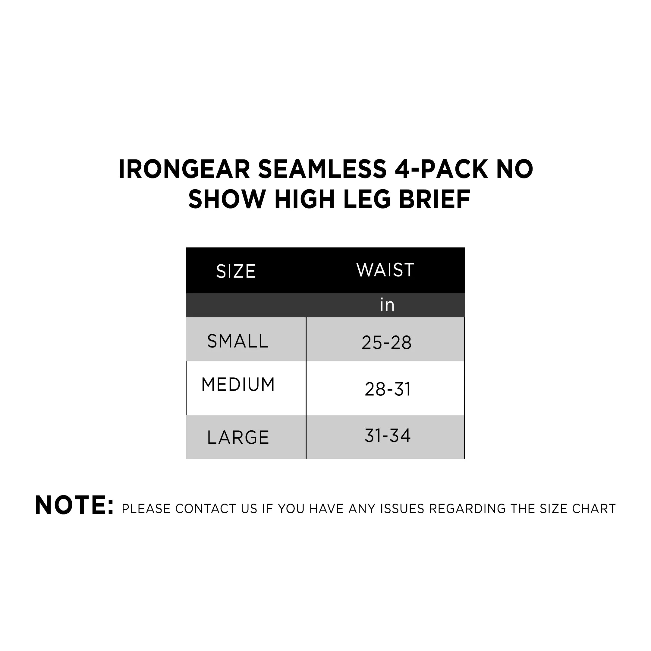 IRONGEAR Seamless 4-Pack No Show High Leg Brief