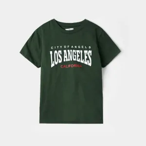 Kids Soft Cotton Graphic Green T-Shirt