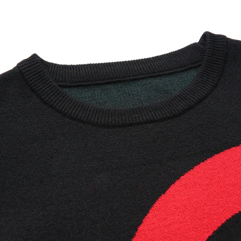 Light Luxury Men's Knitted Pullover Autumn/Winter New Letter Embroidery Long Sleeve Korean Trend Casual Fashion Warm Men Sweater