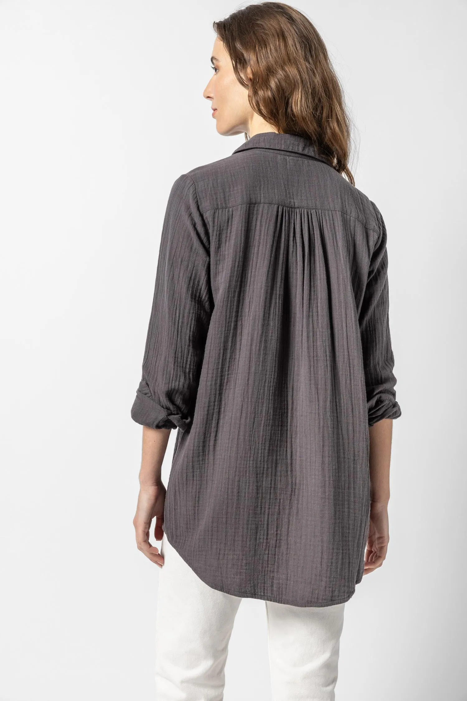 Long Sleeve Button Down Tunic