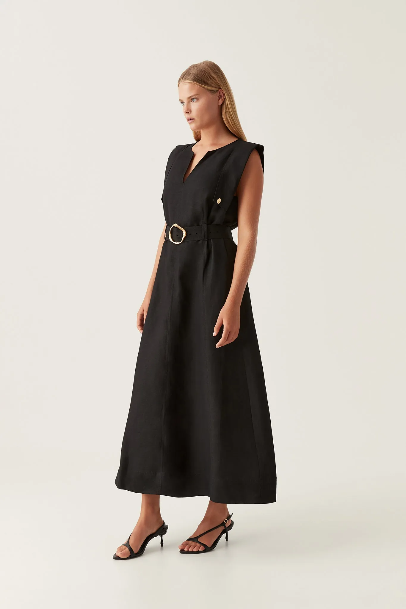 Lyric Belted Midi Dress