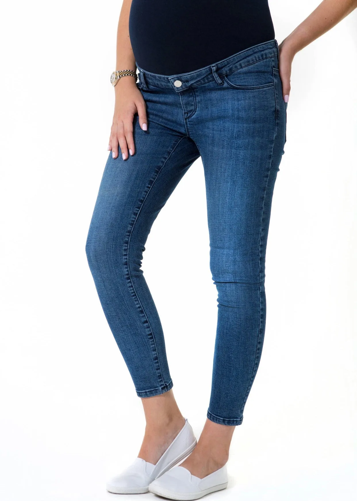 Maternity Skinny Jeans: Classic Blue