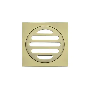 Meir Square Floor Grate Shower Drain 80mm Outlet - Gold