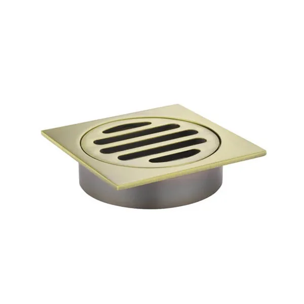 Meir Square Floor Grate Shower Drain 80mm Outlet - Gold