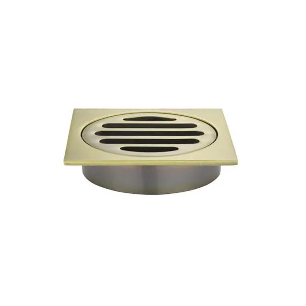 Meir Square Floor Grate Shower Drain 80mm Outlet - Gold