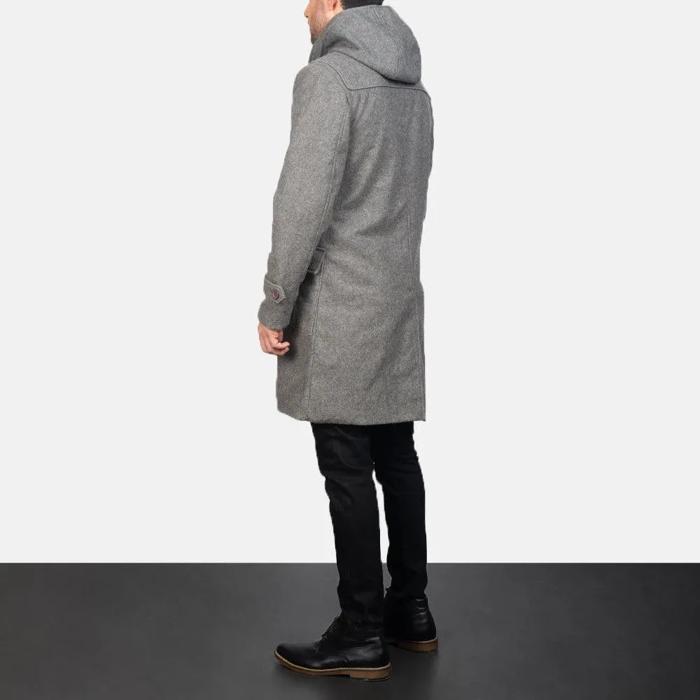 Mens Drake Grey Wool Duffle Coat