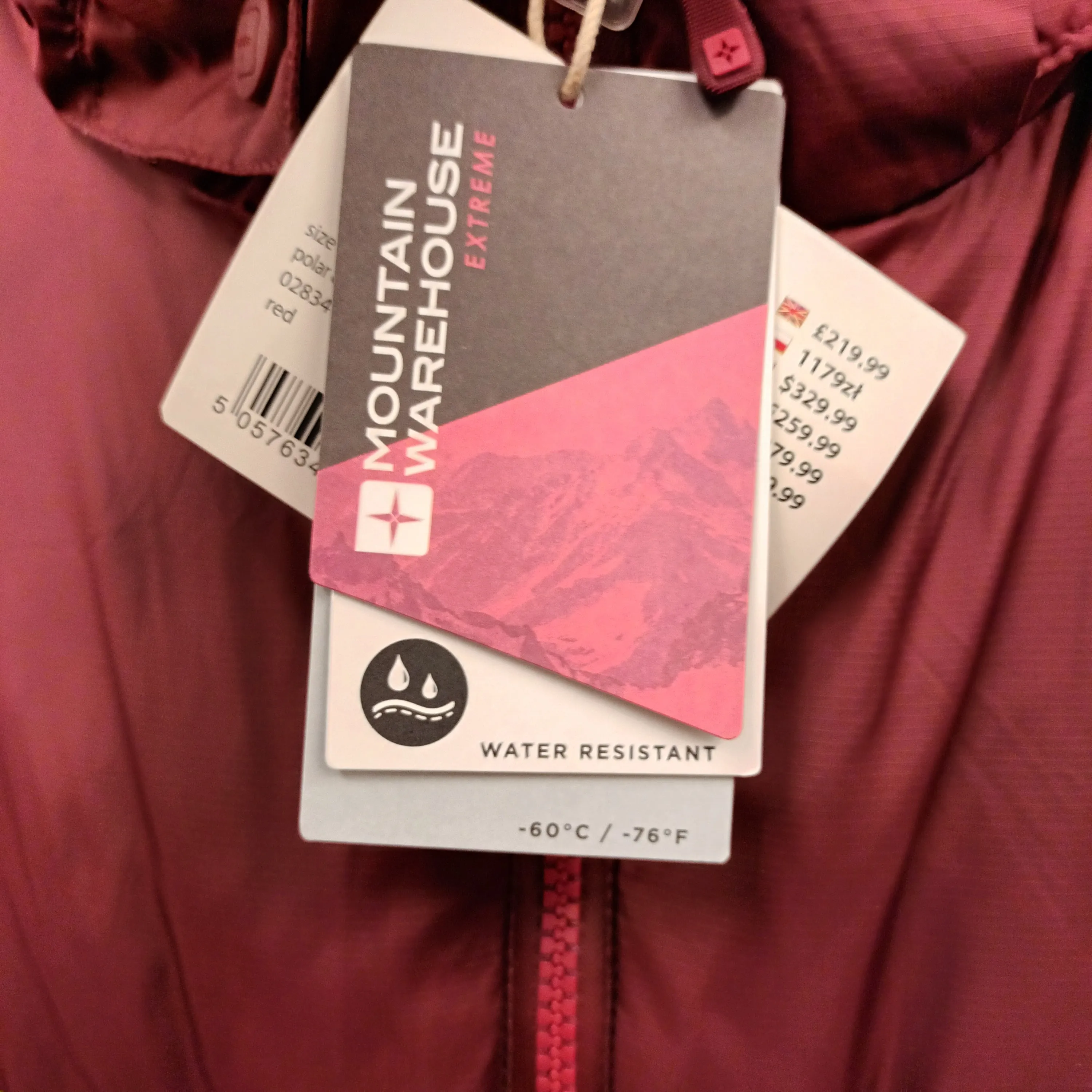 Mountain Warehouse 3XL Red Extreme 700 Polar Expedition Down Coat