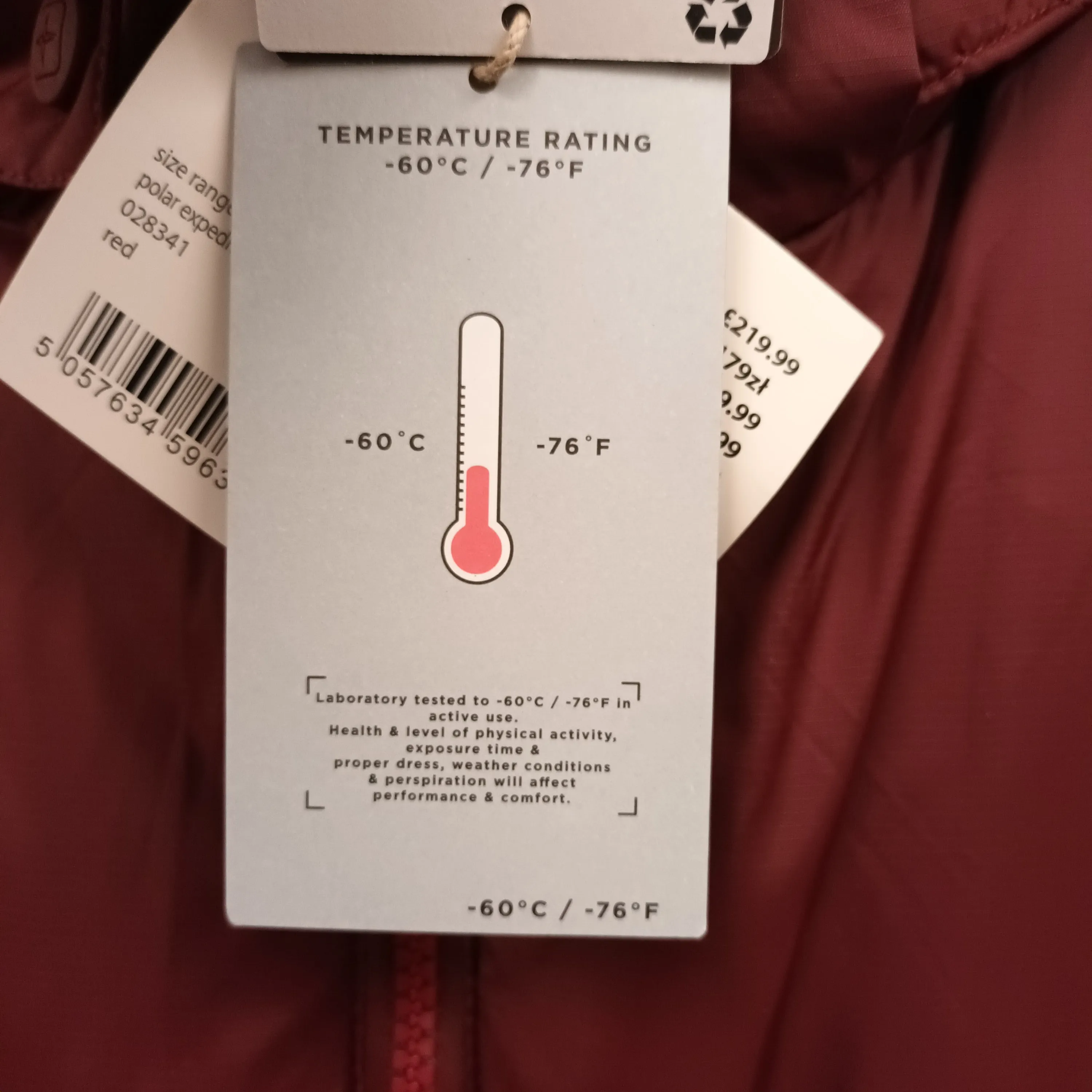 Mountain Warehouse 3XL Red Extreme 700 Polar Expedition Down Coat