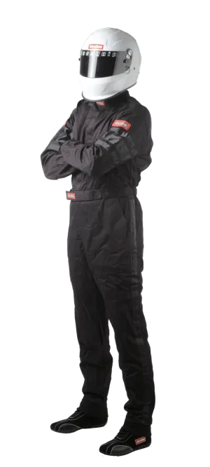 RaceQuip One Piece Single Layer Fire Suit - Black - Medium - 110003