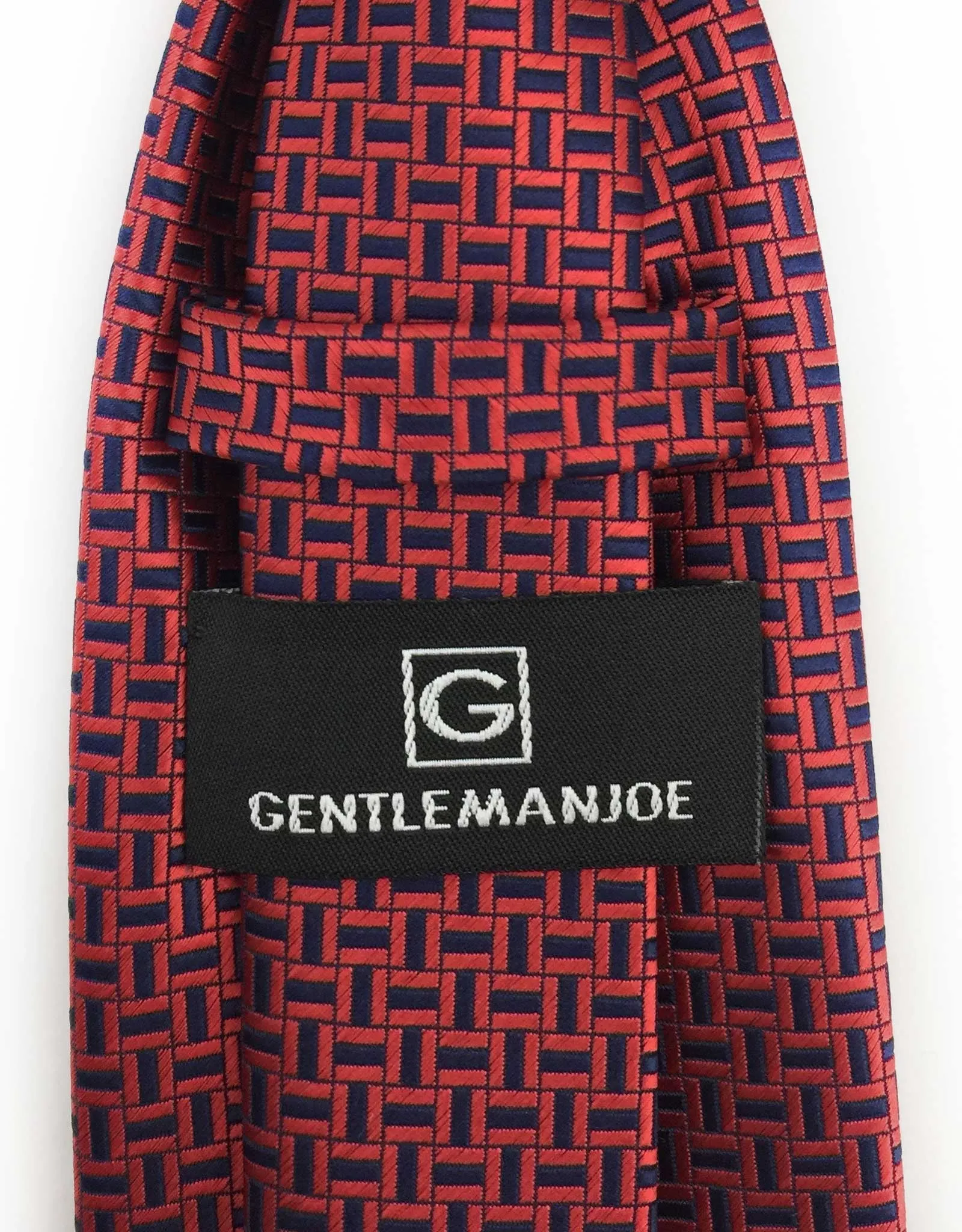 Red & Navy Blue Geometric Tie