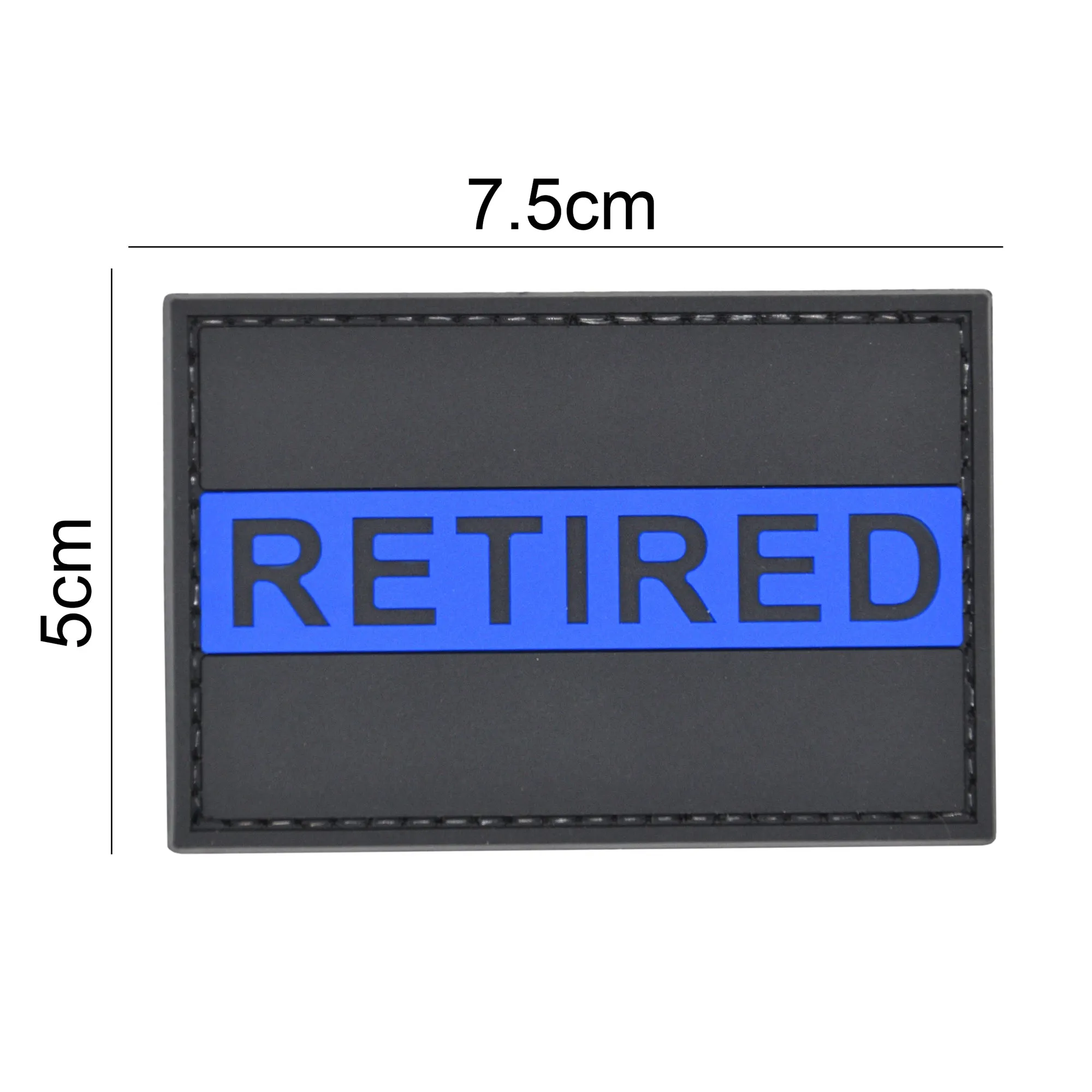 Retired Police Officer Blue Line Patch Black