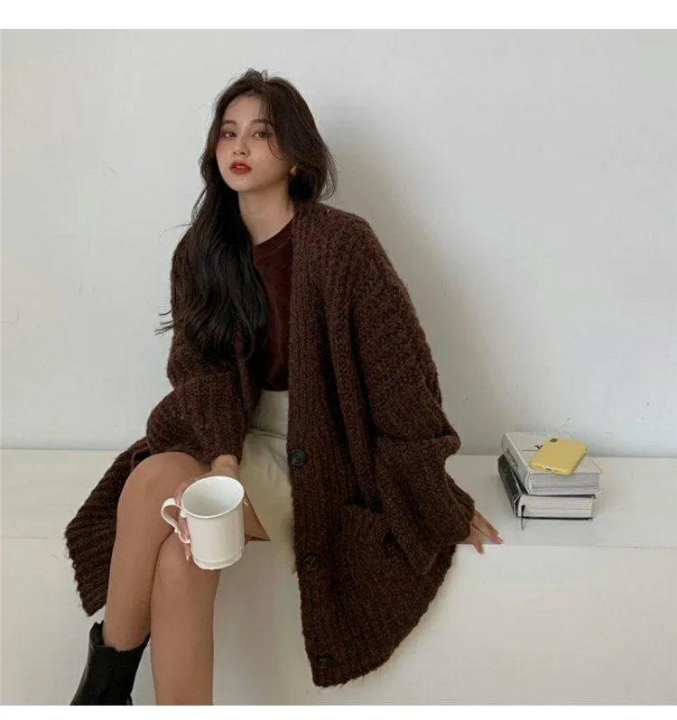 Retro Knitwear Oversized Cardigan