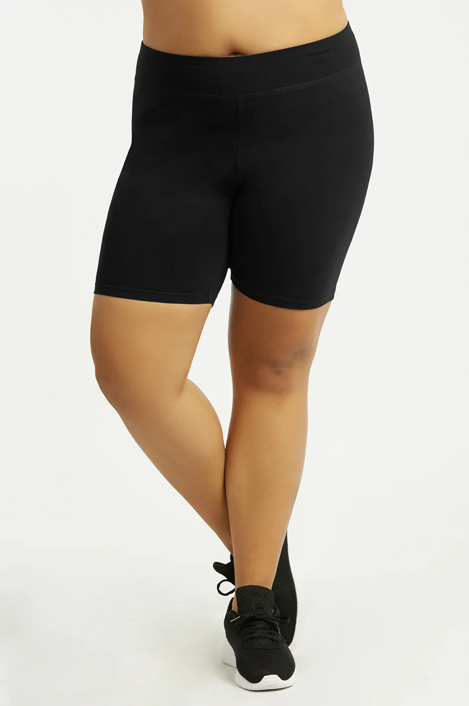 SOFRA COTTON 15 INCH LEGGING SHORTS PLUS SIZE (WP4015X_BLACK)