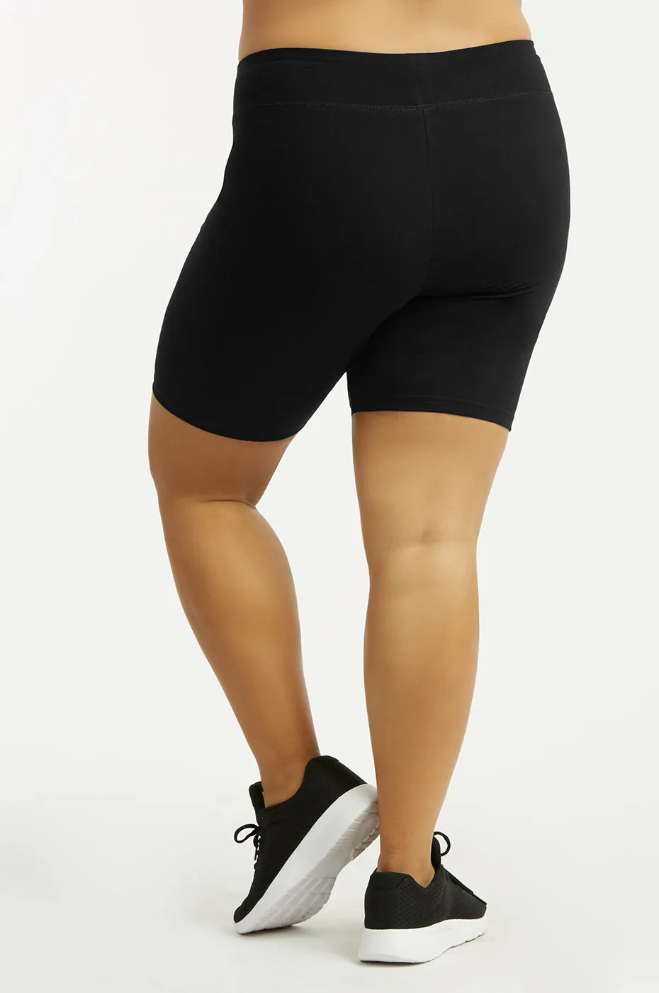 SOFRA COTTON 15 INCH LEGGING SHORTS PLUS SIZE (WP4015X_BLACK)