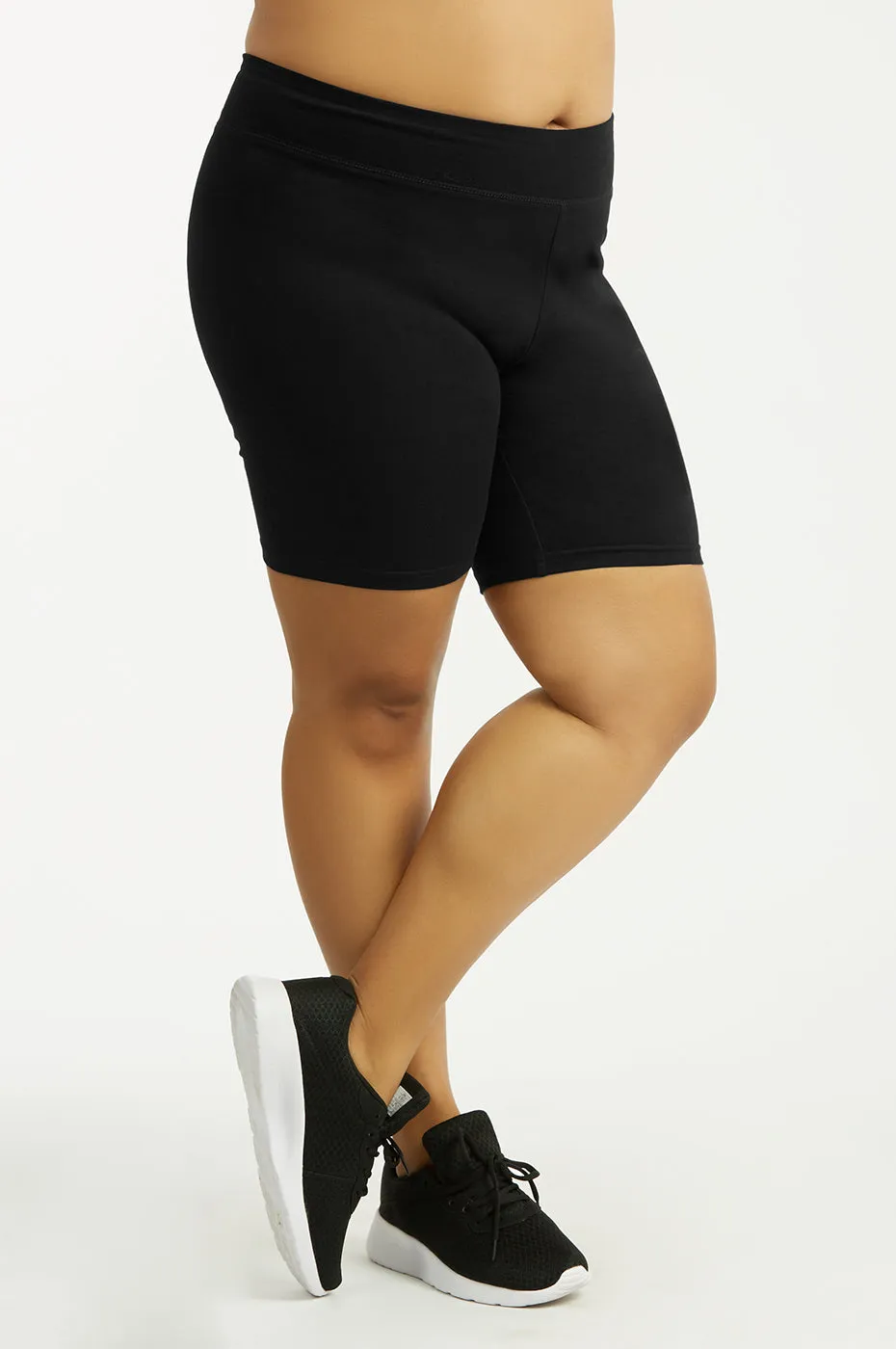 SOFRA COTTON 15 INCH LEGGING SHORTS PLUS SIZE (WP4015X_BLACK)