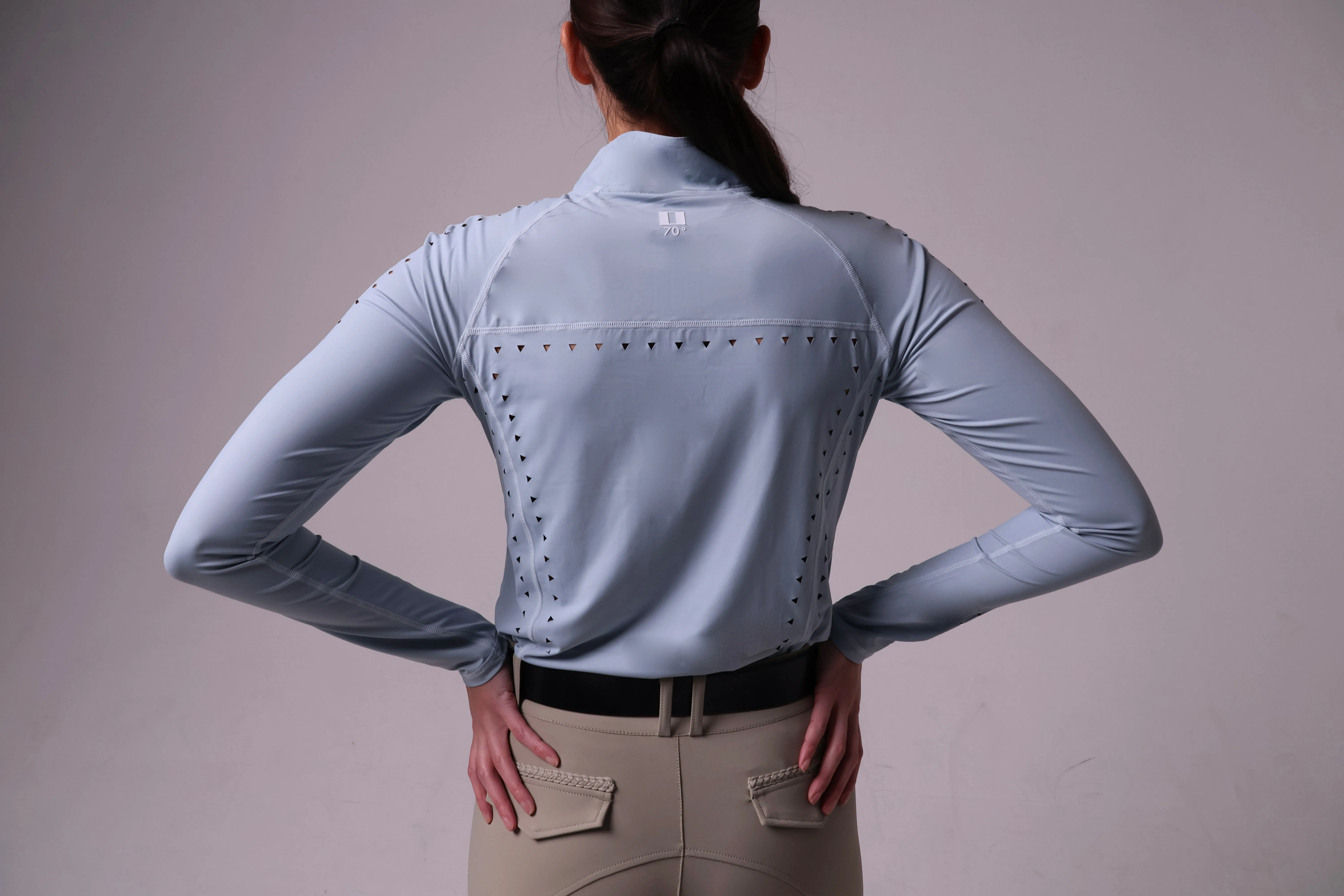 The Laser Cut Sun Shirt in Chalk Blue