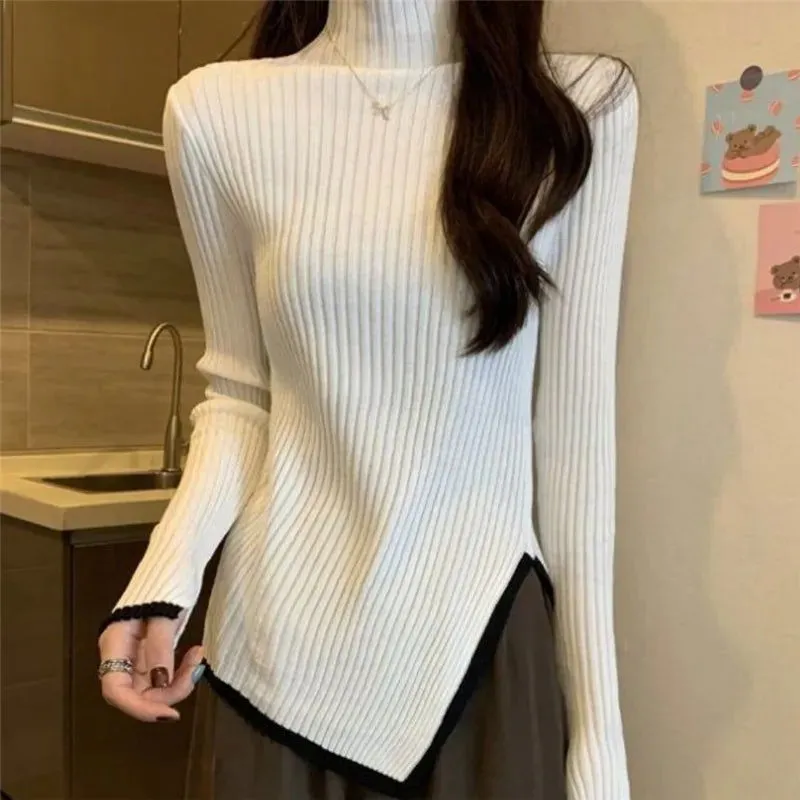 Turtleneck Sweater Autumn Winter Long Sleeve Pullovers Ladies*